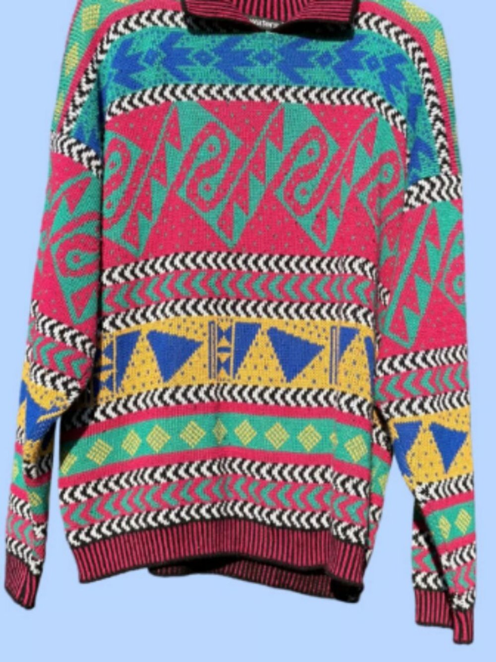 AMERICAN VINTAGE BB WATERS WOMENS RETRO VINTAGE PINK COLLAR SWEATER SIZE L